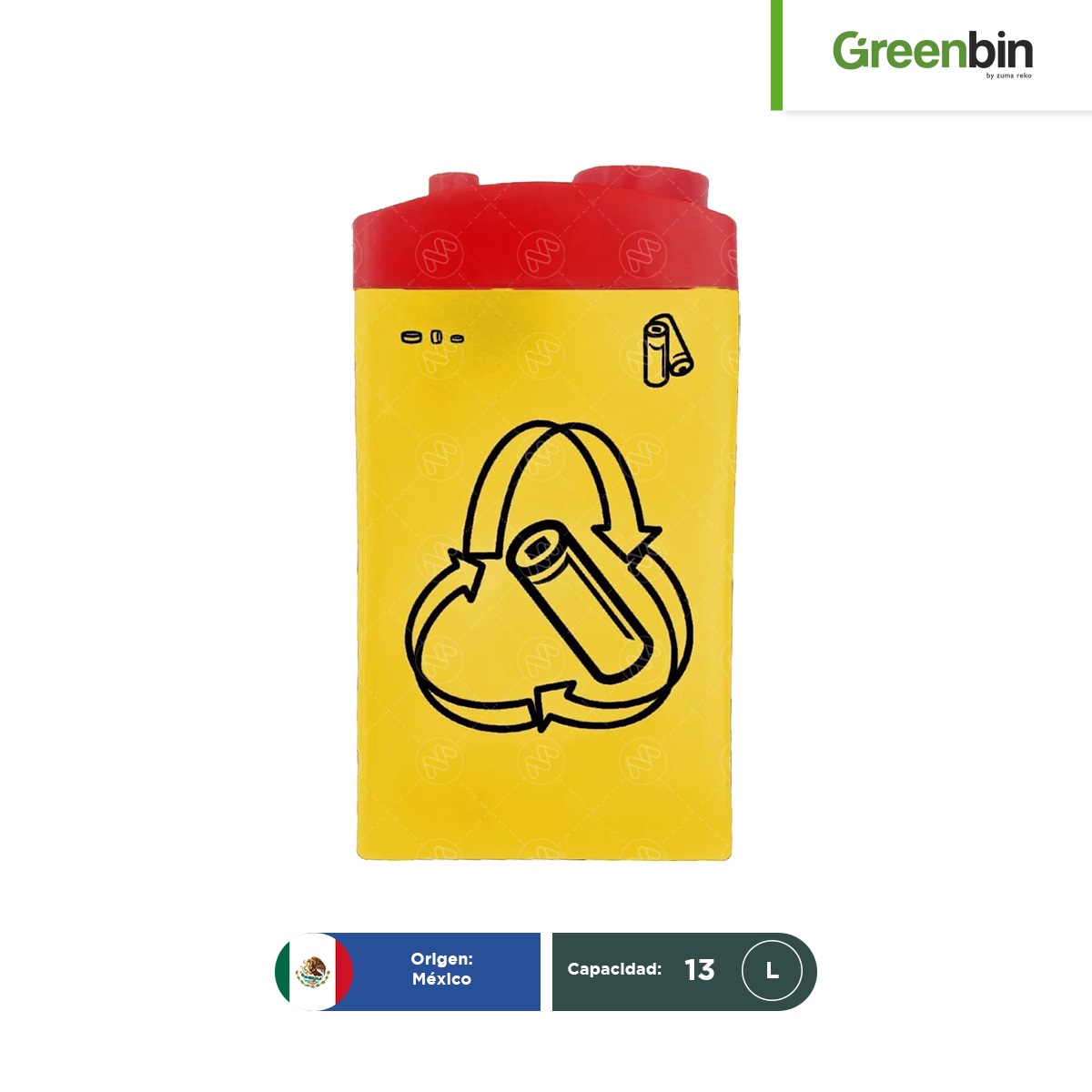 contenedor para pilas usadas probattery 13 l greenbin 001