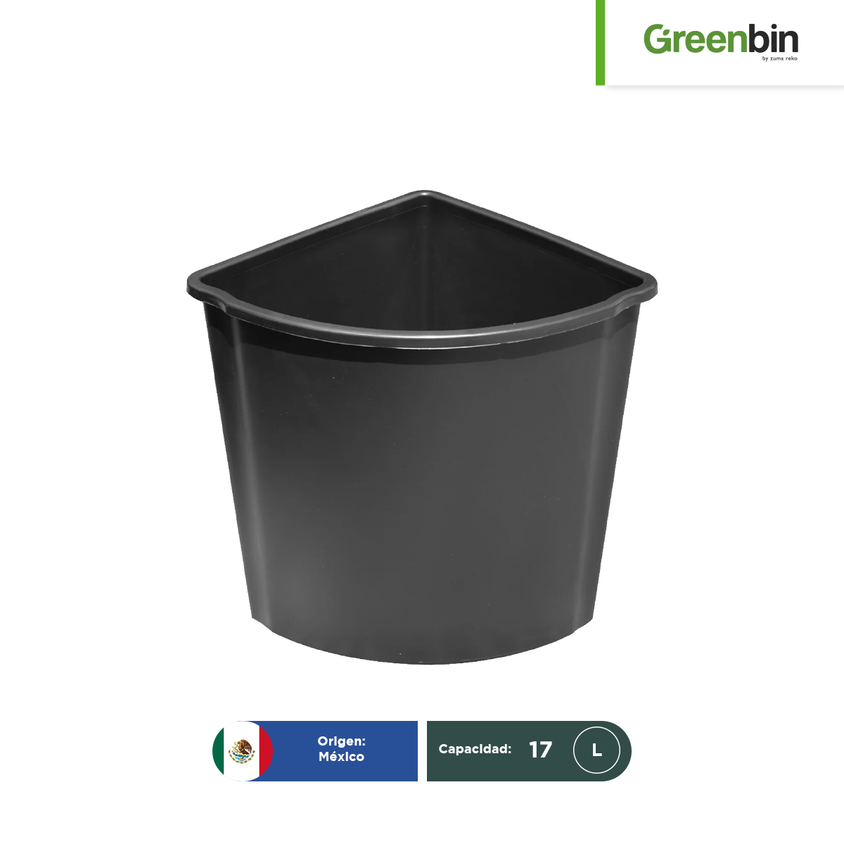 cesto esquinero greenbin 17 l negro 001