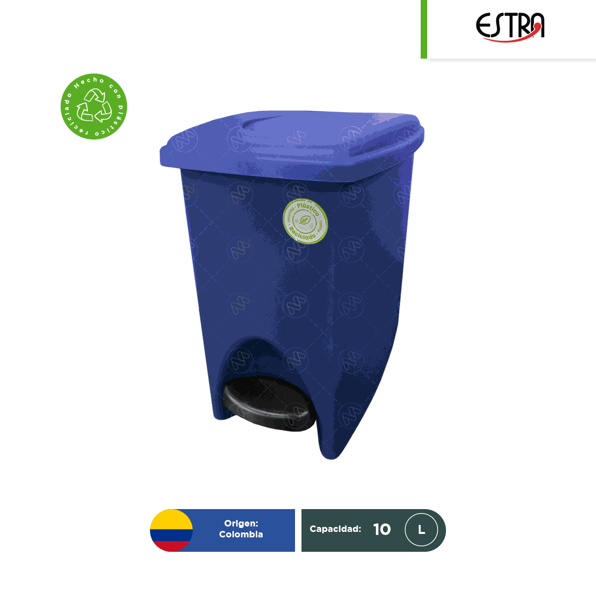 bote de basura con pedal estra mr 10 l vistas 001