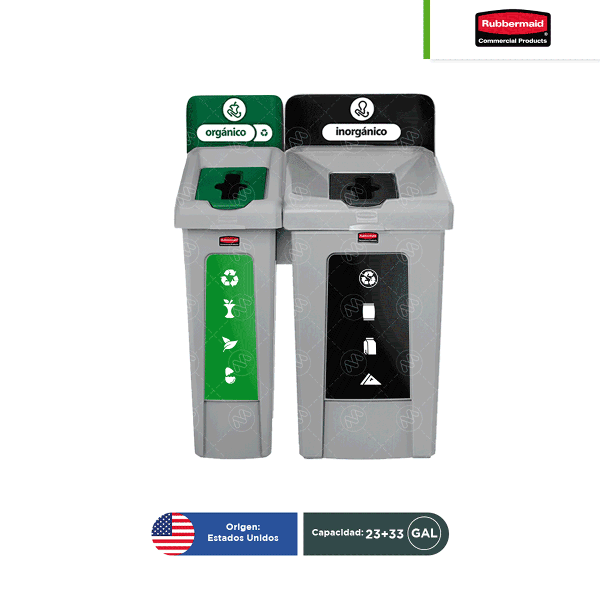 estacion de reciclaje rubbermaid slim jim 23 33 gal vistas 001